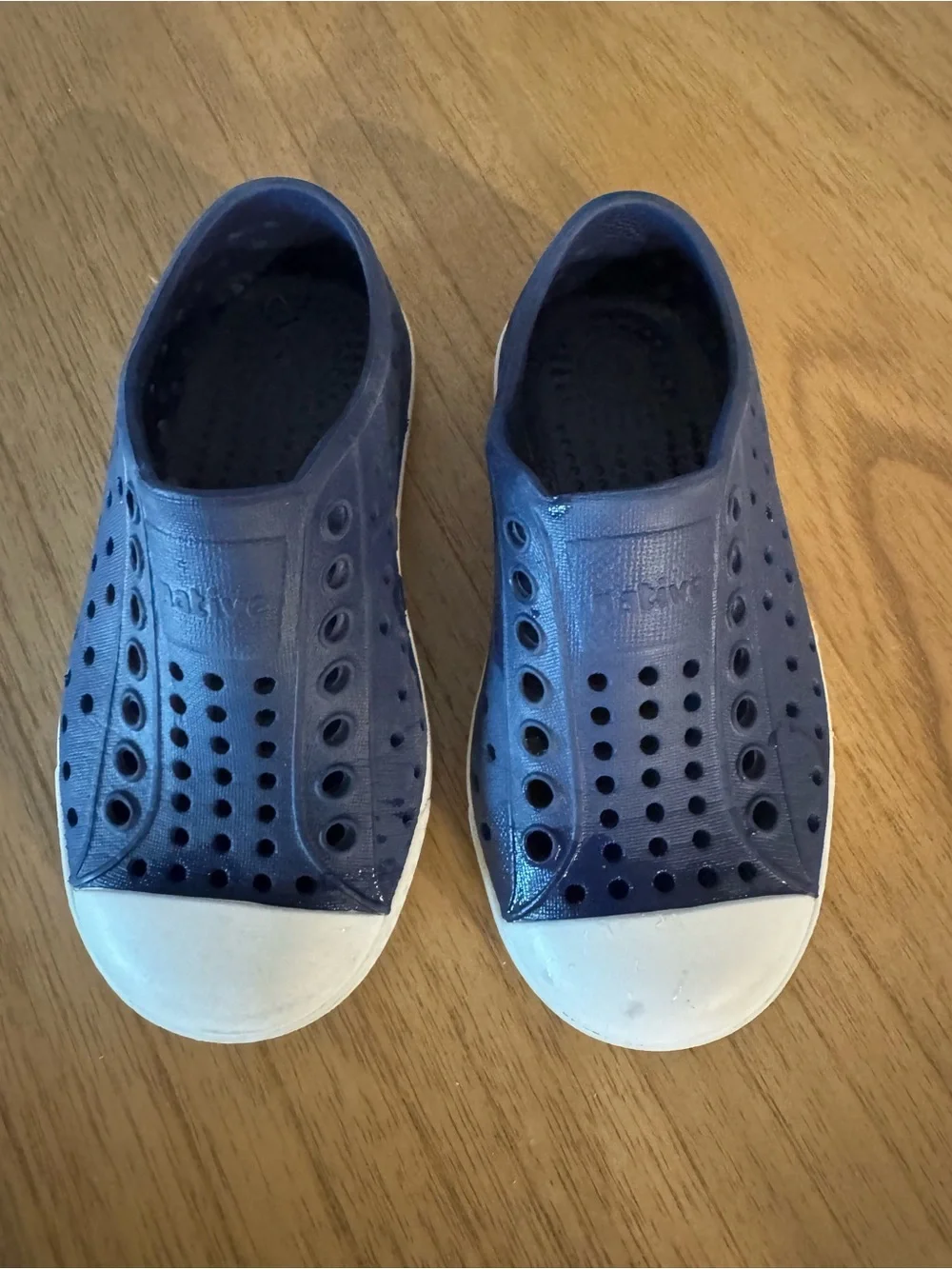 Native Kids Water Shoe Slip-On in Navy and White